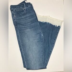 ARTICLES OF CLOTHING HIGH RISE FLARE JEANS WITH BLEACHED HEM